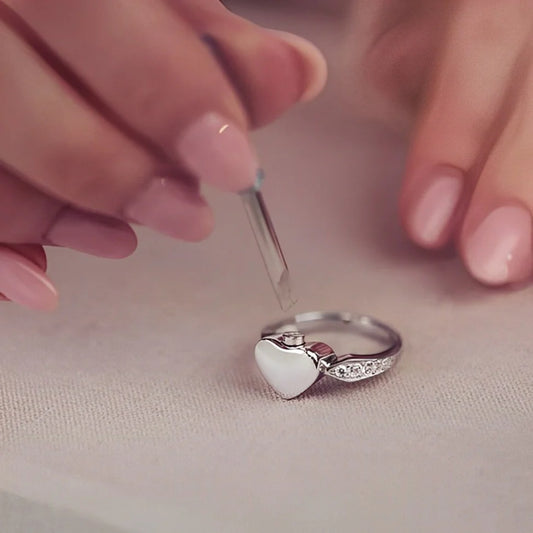 [SELF-FILL] CREMATION ASHES HEART RING